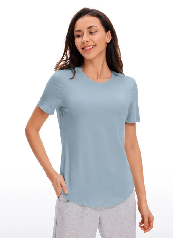 Pima Cotton Round Neck Short Sleeve sold by CRZ Yoga