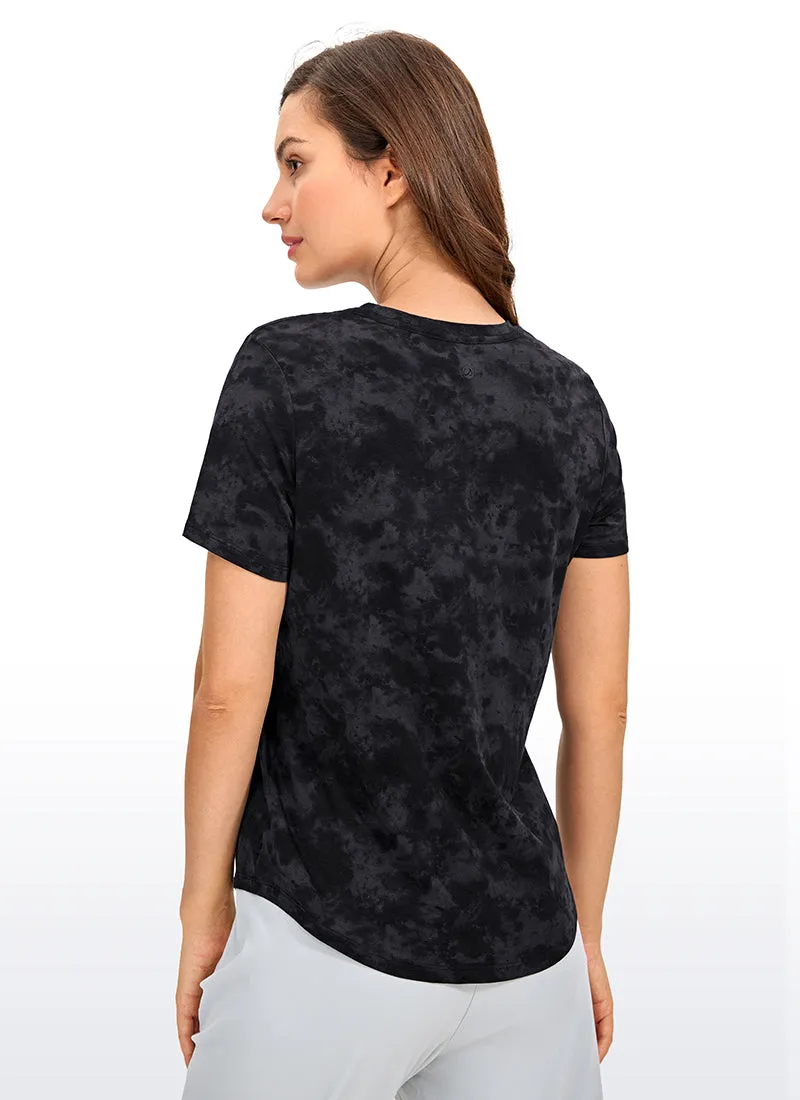 Pima Cotton Round Neck Short Sleeve sold by CRZ Yoga product image thumbnail 2