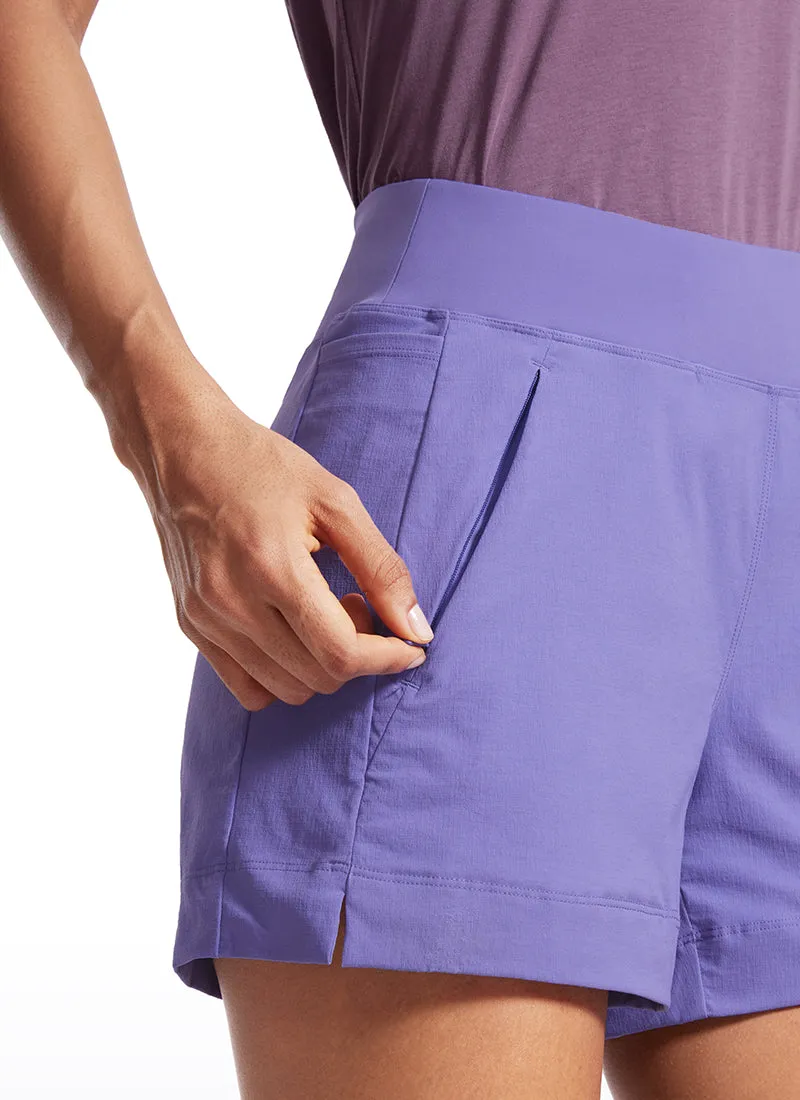 Ripstop Zip Pocket Mid Rise Shorts 4'' sold by CRZ Yoga product image thumbnail 4