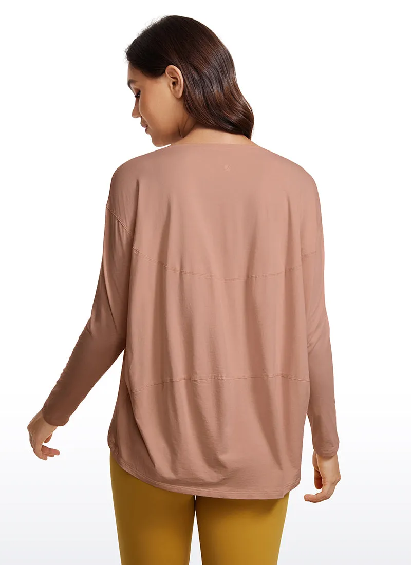 Pima Cotton Boat Neck Long Sleeve sold by CRZ Yoga product image thumbnail 2