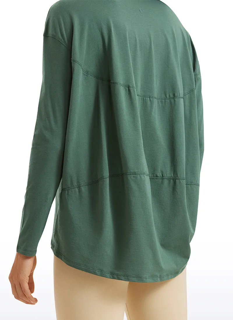 Pima Cotton Boat Neck Long Sleeve sold by CRZ Yoga product image thumbnail 4