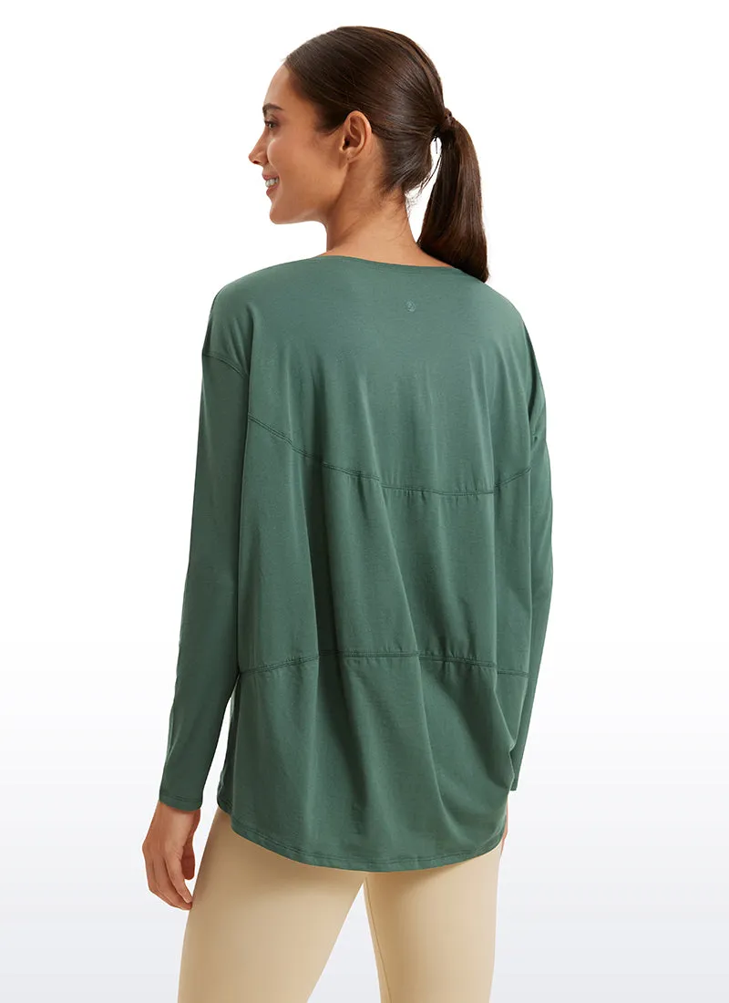 Pima Cotton Boat Neck Long Sleeve sold by CRZ Yoga product image thumbnail 2