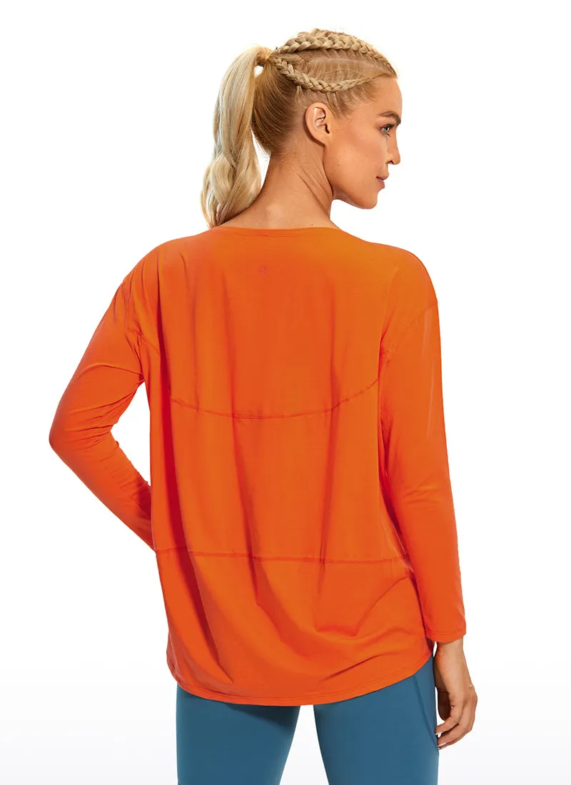 Pima Cotton Boat Neck Long Sleeve sold by CRZ Yoga product image thumbnail 5