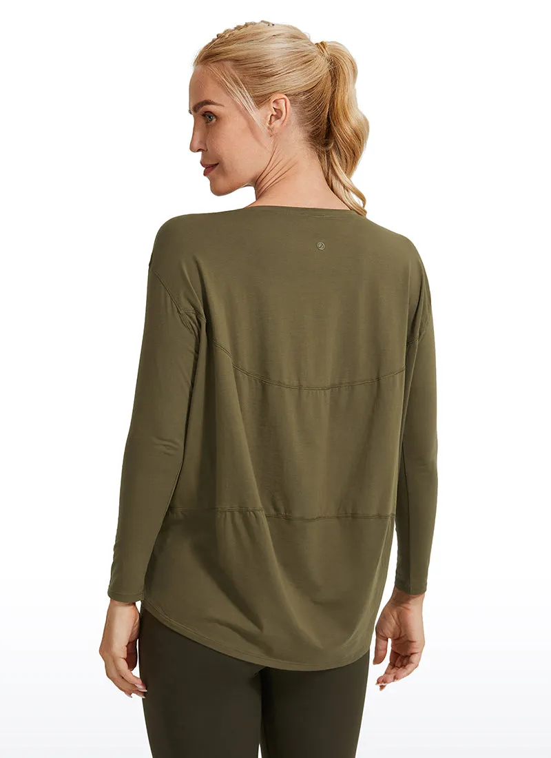 Pima Cotton Boat Neck Long Sleeve sold by CRZ Yoga product image thumbnail 2