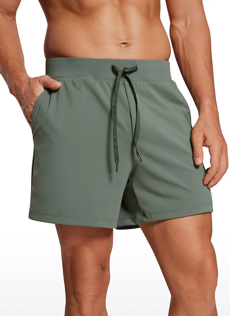 On the Travel Linerless Shorts 5'' with Pockets sold by CRZ Yoga