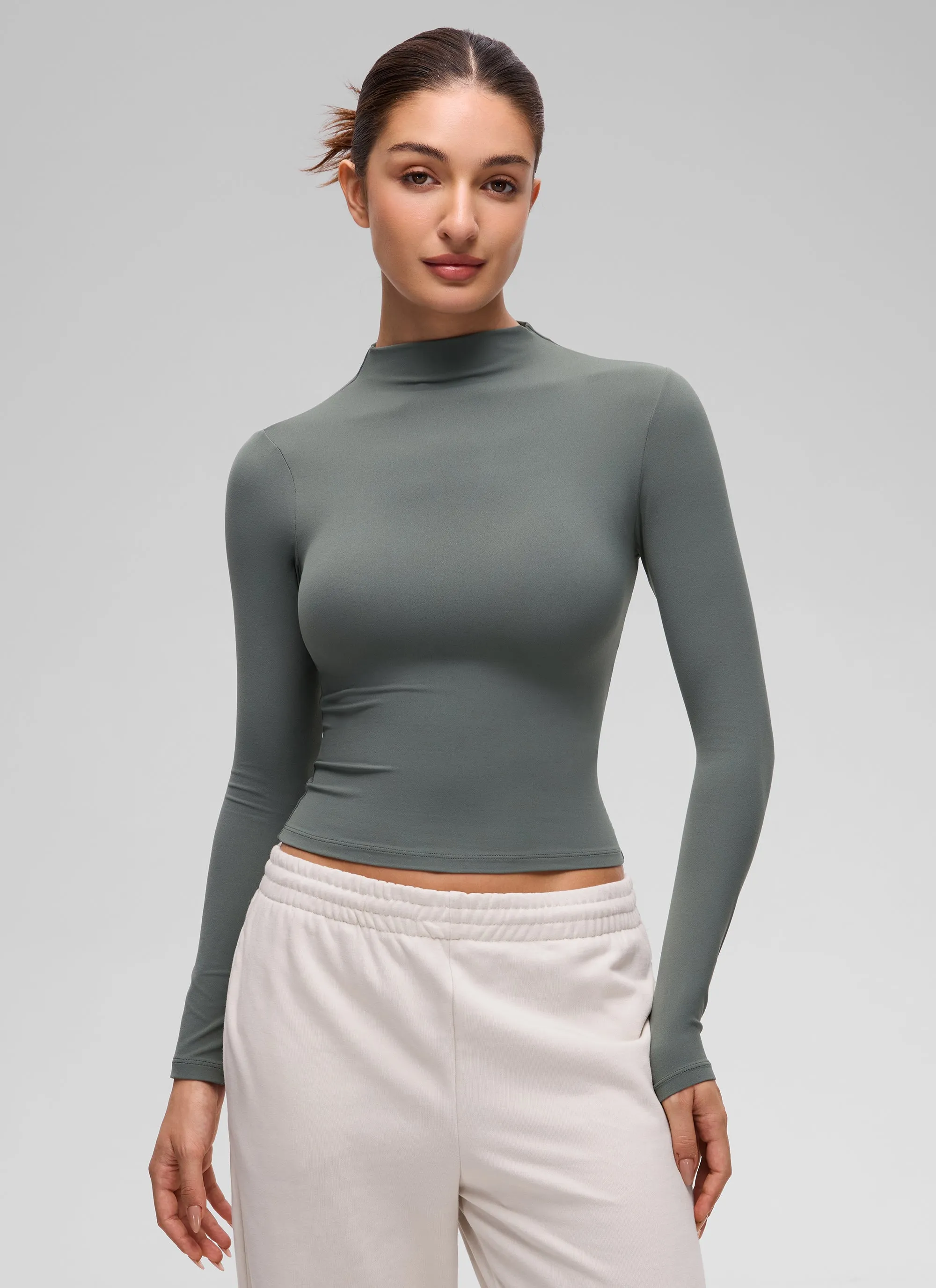 Softembrace Mock Neck Long Sleeve sold by CRZ Yoga