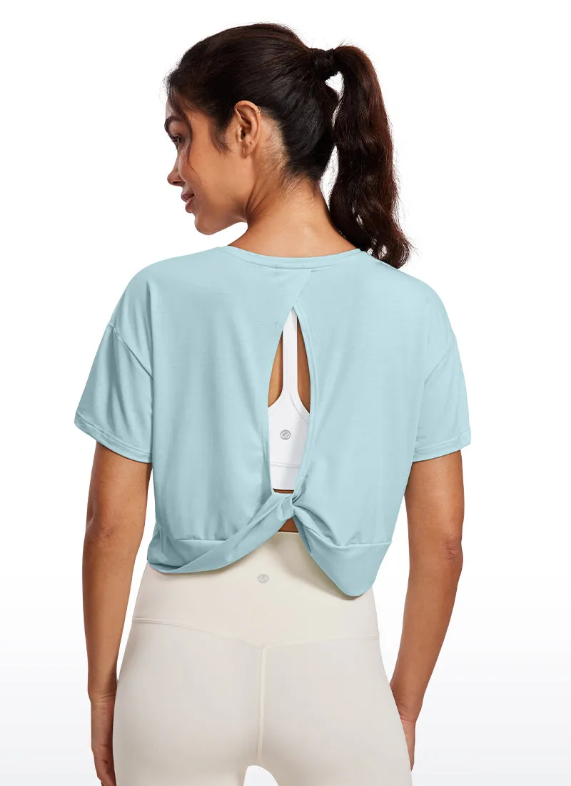 Open Back Cropped Short Sleeve sold by CRZ Yoga product image thumbnail 2
