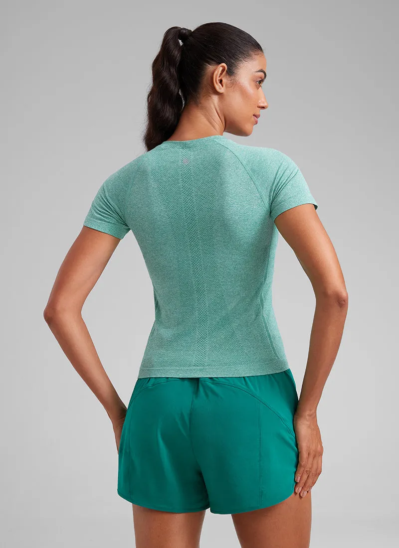 Seamless Waist Length Crewneck Short Sleeve sold by CRZ Yoga product image thumbnail 2