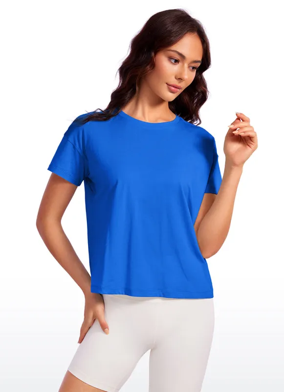 Pima Cotton Loose Fit Short Sleeve sold by CRZ Yoga