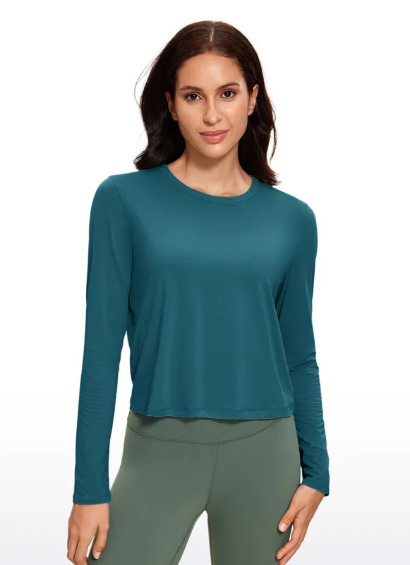 Pima Cotton Cropped Classic Fit Long Sleeve sold by CRZ Yoga