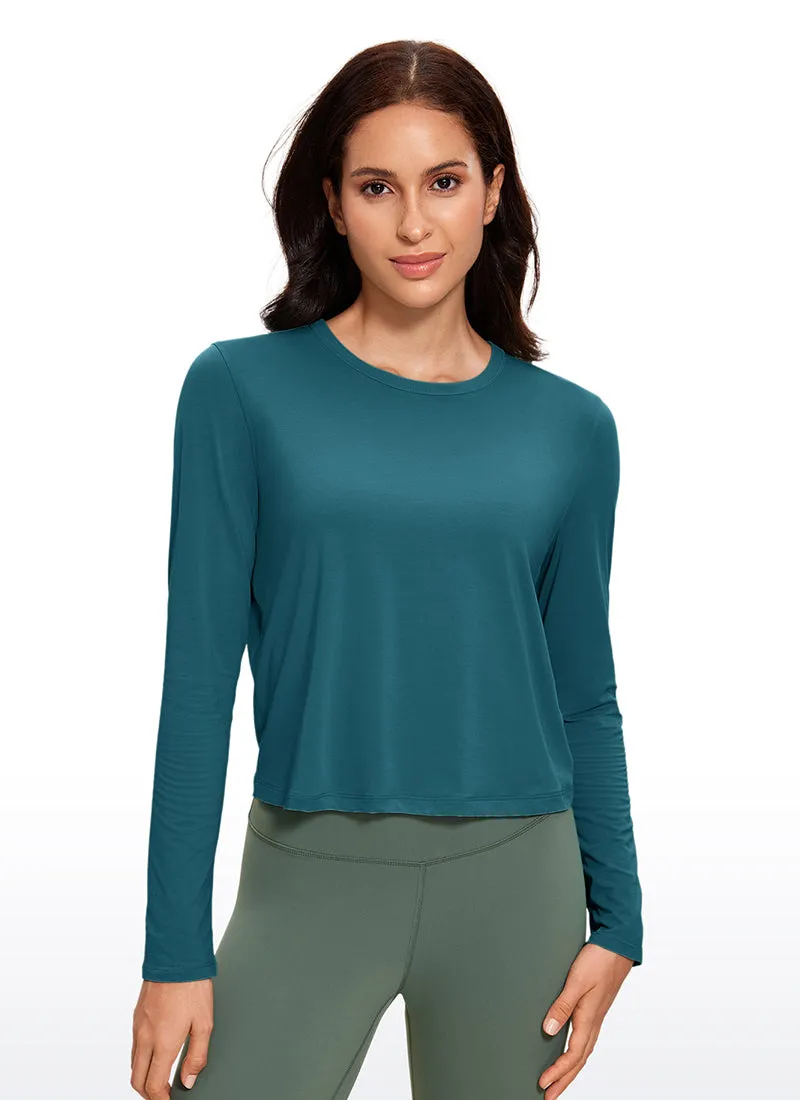Pima Cotton Cropped Classic Fit Long Sleeve sold by CRZ Yoga