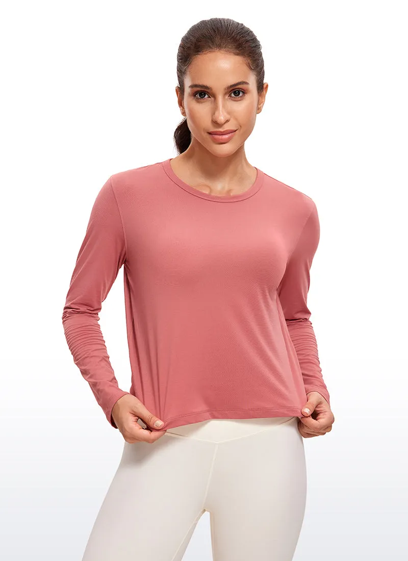 Pima Cotton Cropped Classic Fit Long Sleeve sold by CRZ Yoga product image thumbnail 5