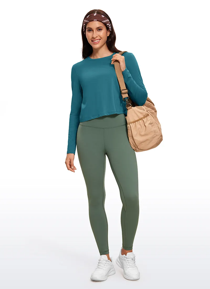 Pima Cotton Cropped Classic Fit Long Sleeve sold by CRZ Yoga product image thumbnail 3