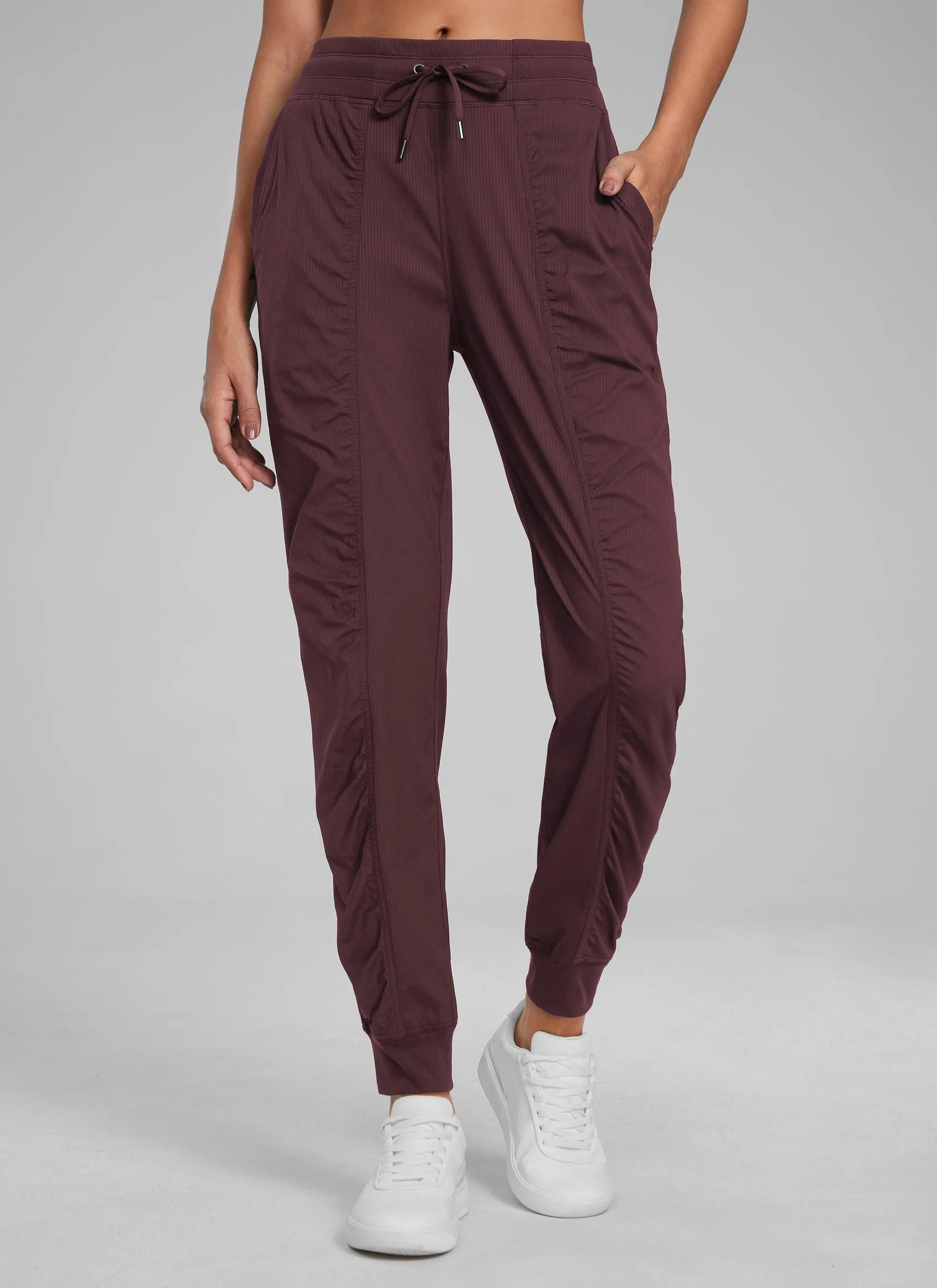 Striped Ruched Pocket Jogger 28'' sold by CRZ Yoga