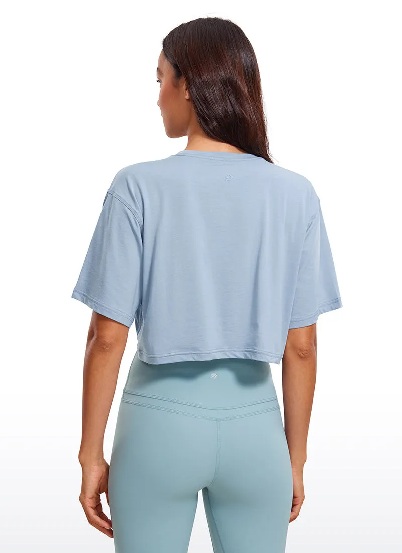 Pima Cotton Cropped Short Sleeve sold by CRZ Yoga product image thumbnail 2