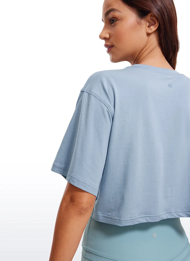 Pima Cotton Cropped Short Sleeve sold by CRZ Yoga product image thumbnail 3