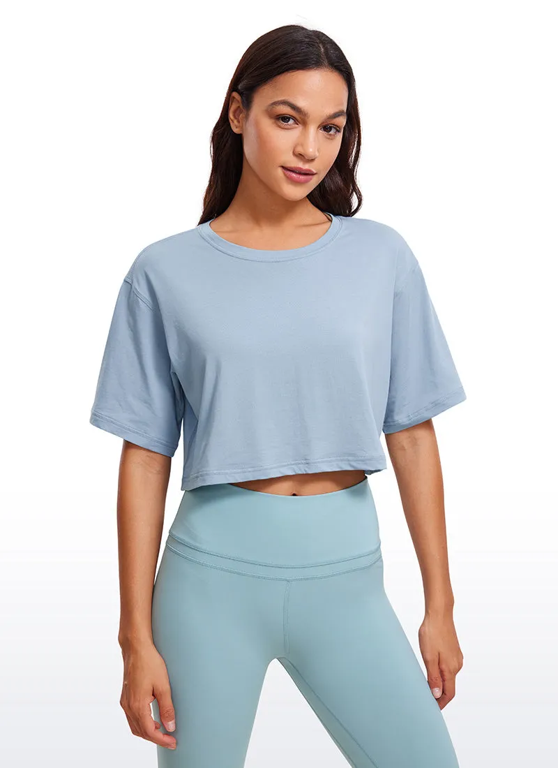 Pima Cotton Cropped Short Sleeve sold by CRZ Yoga