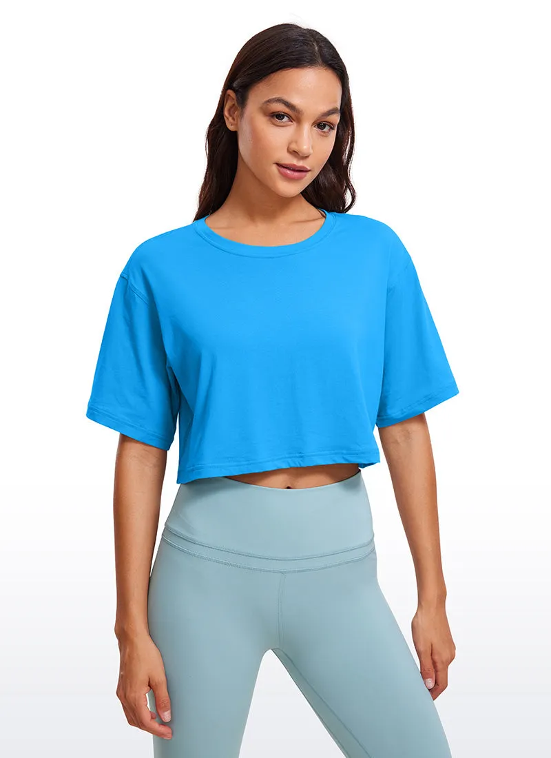 Pima Cotton Cropped Short Sleeve sold by CRZ Yoga product image thumbnail 5