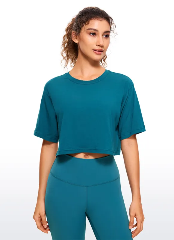 Pima Cotton Cropped Short Sleeve sold by CRZ Yoga