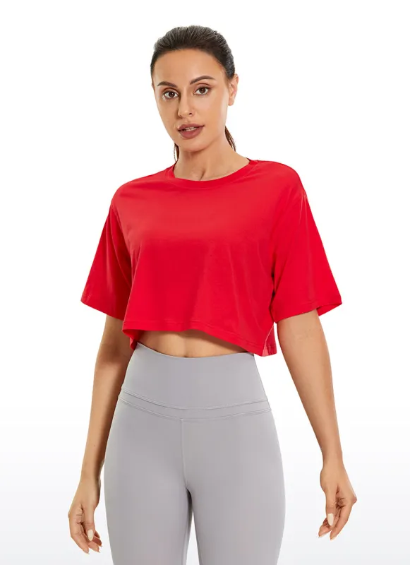 Pima Cotton Cropped Short Sleeve sold by CRZ Yoga