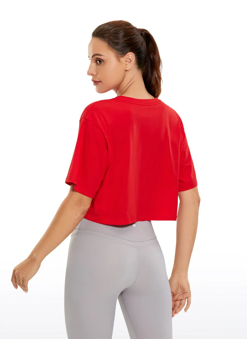 Pima Cotton Cropped Short Sleeve sold by CRZ Yoga product image thumbnail 2