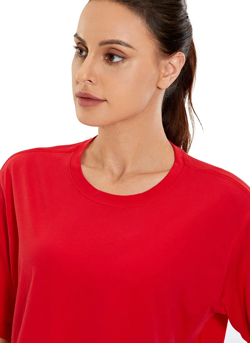 Pima Cotton Cropped Short Sleeve sold by CRZ Yoga product image thumbnail 3