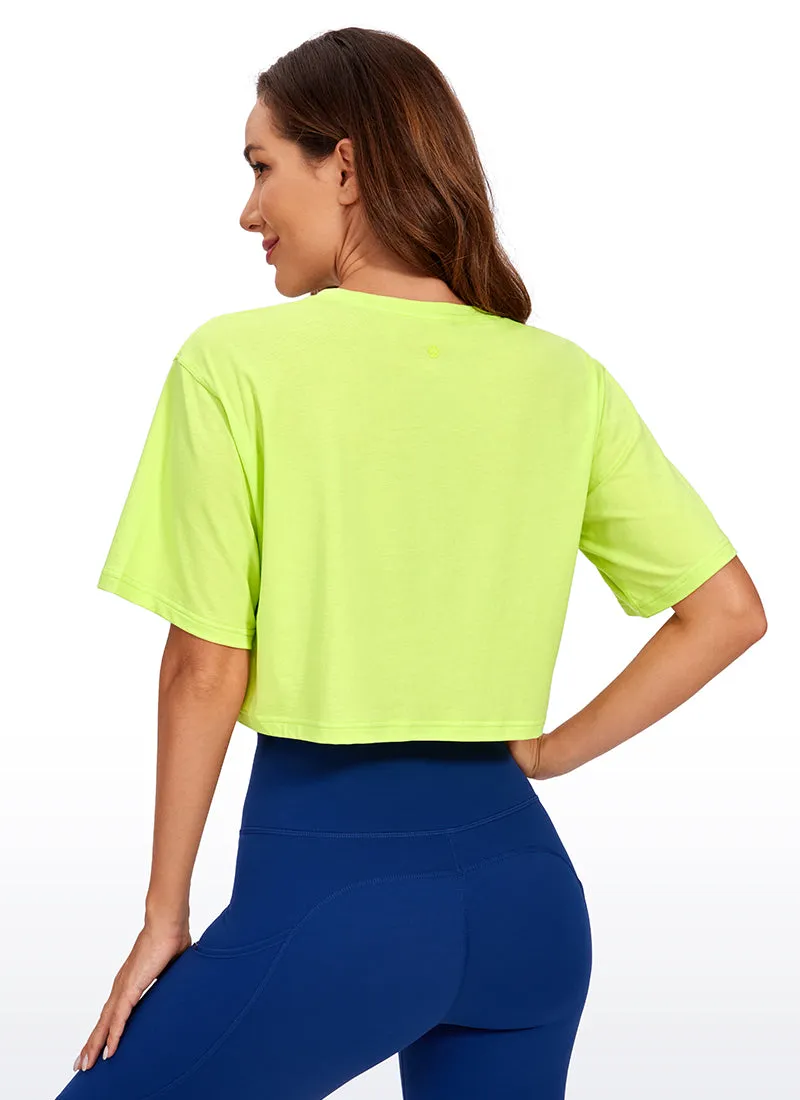 Pima Cotton Cropped Short Sleeve sold by CRZ Yoga product image thumbnail 5