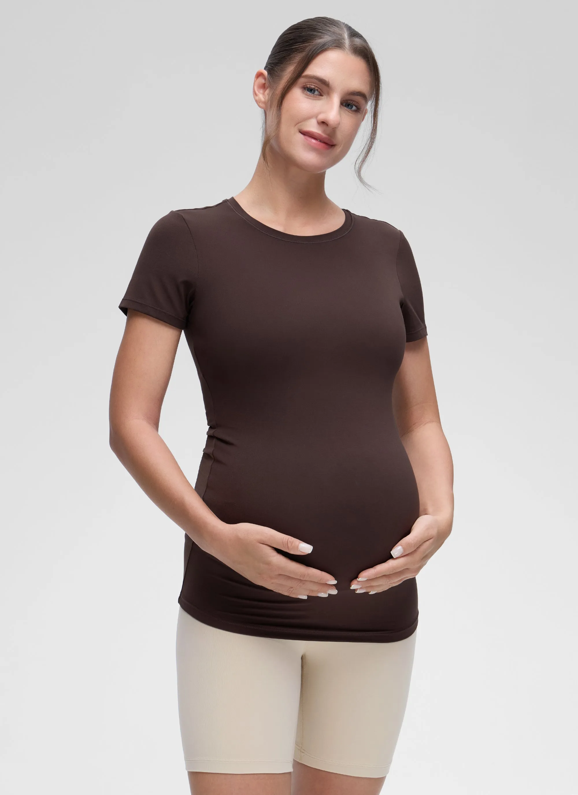 Softembrace Maternity Crew Neck Short Sleeve sold by CRZ Yoga