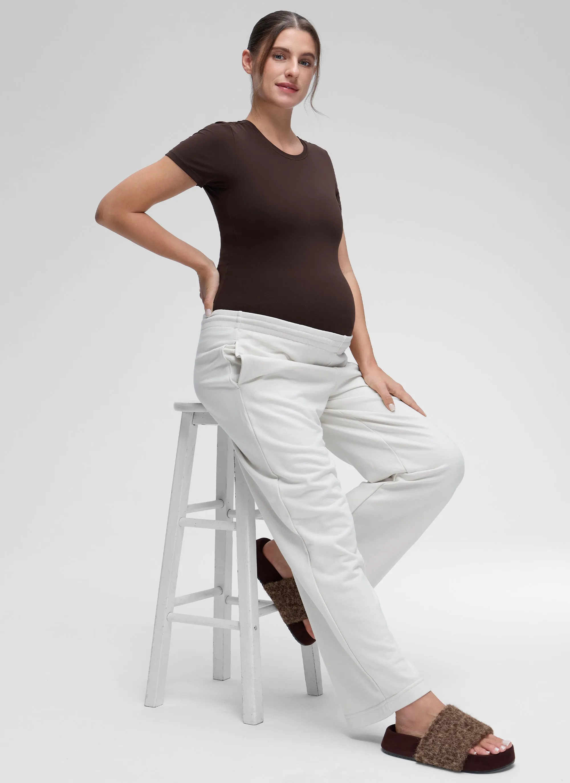 Softembrace Maternity Crew Neck Short Sleeve sold by CRZ Yoga product image thumbnail 3
