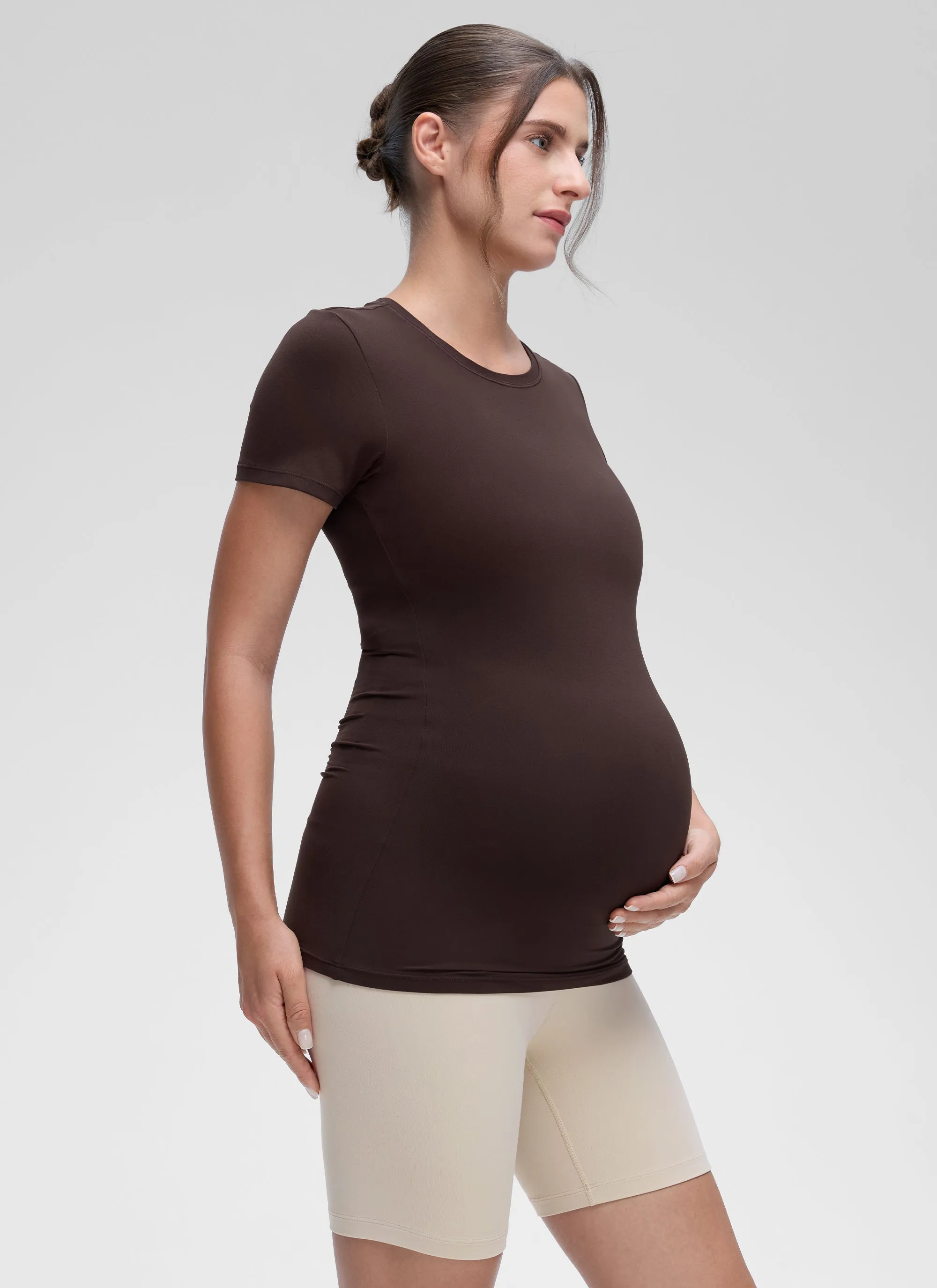 Softembrace Maternity Crew Neck Short Sleeve sold by CRZ Yoga product image thumbnail 4
