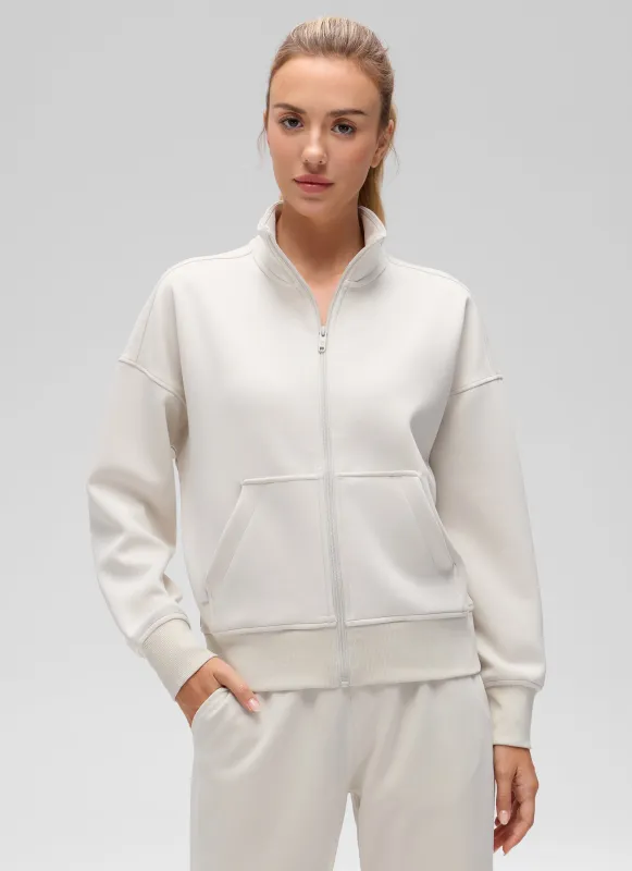 SoftAura High Mock Neck Full Zip Jacket made by CRZ Yoga
