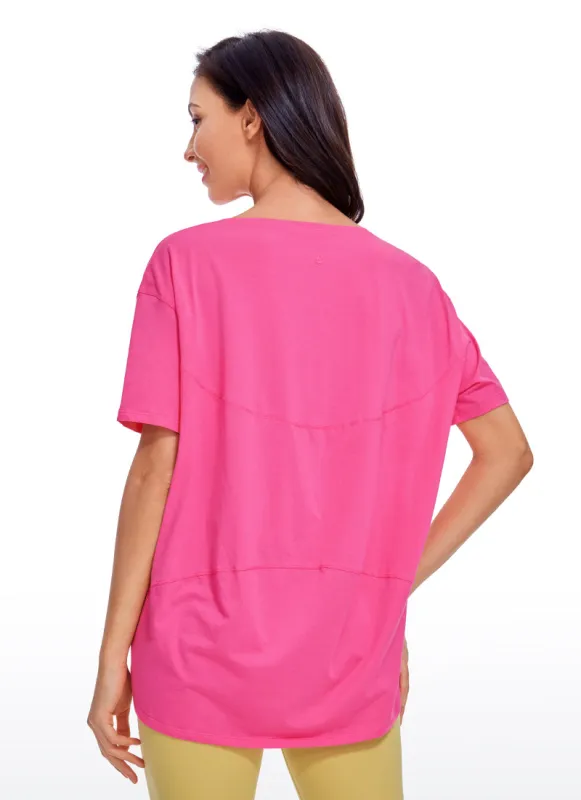 Pima Cotton Boat Neck Short Sleeve sold by CRZ Yoga