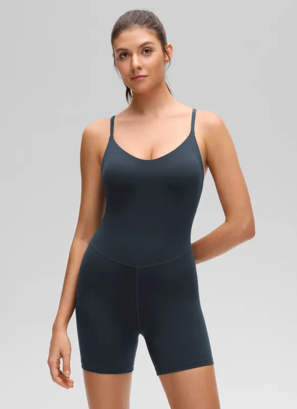 Butterluxe Cross Back Built in Bra Romper 5'' made by CRZ Yoga