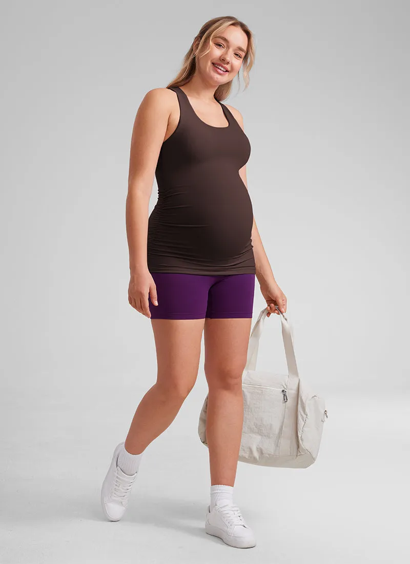 Butterluxe Maternity Built in Bra Ruched Tank sold by CRZ Yoga product image thumbnail 3
