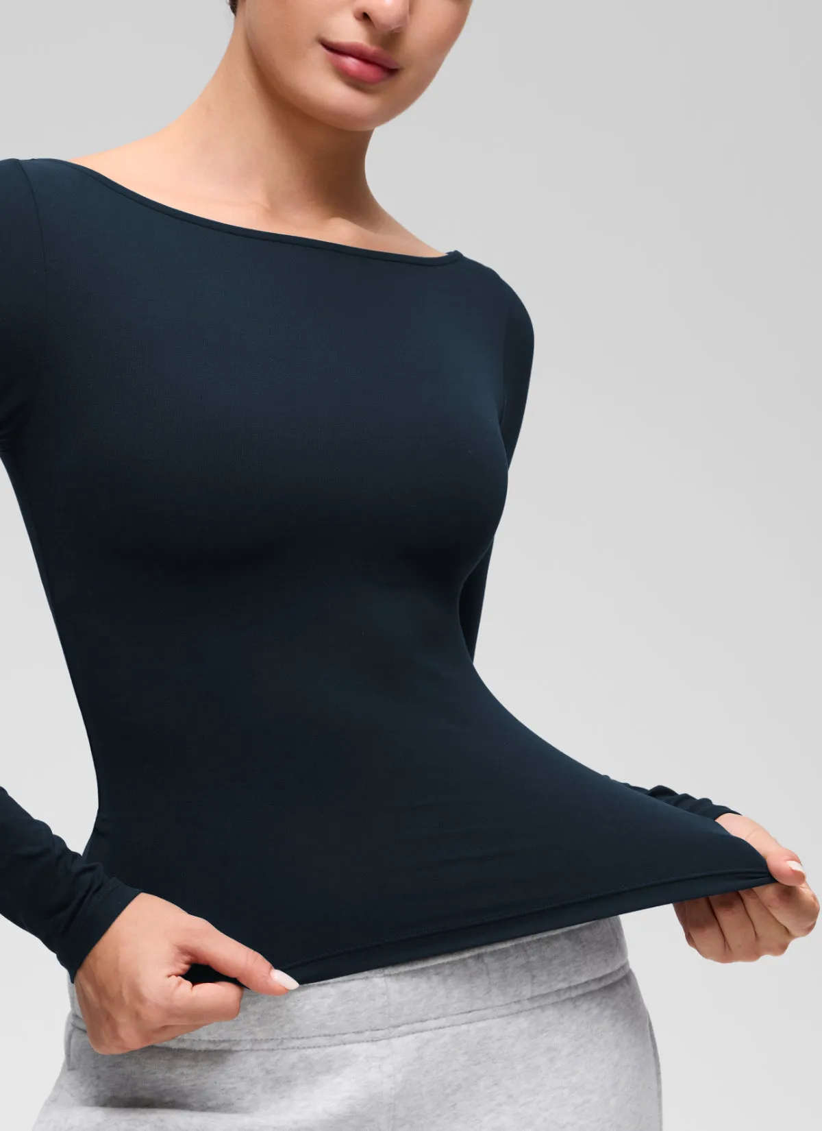 Softembrace Boat Neck Long Sleeve sold by CRZ Yoga product image thumbnail 4