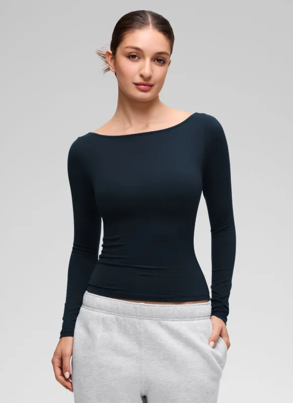 Softembrace Boat Neck Long Sleeve made by CRZ Yoga
