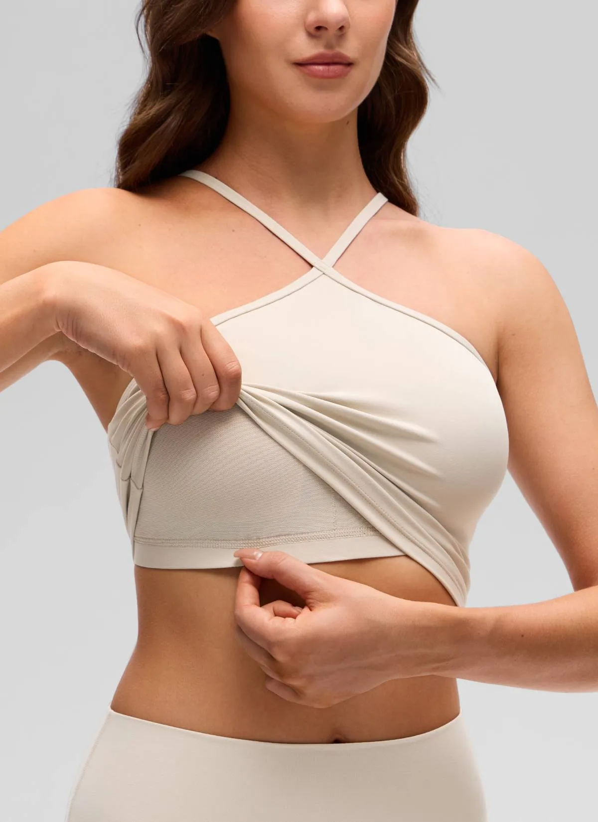 Butterluxe Cross Halter Built in Bra Tank sold by CRZ Yoga product image thumbnail 5