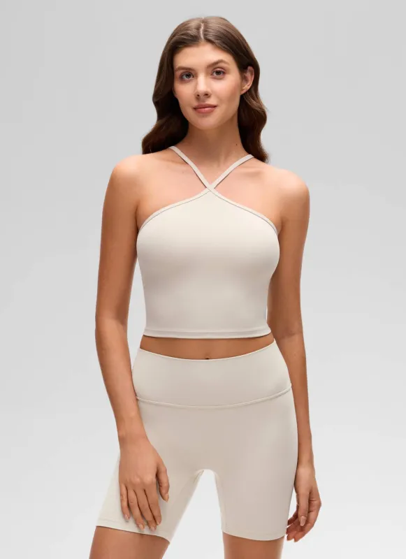 Butterluxe Cross Halter Built in Bra Tank made by CRZ Yoga