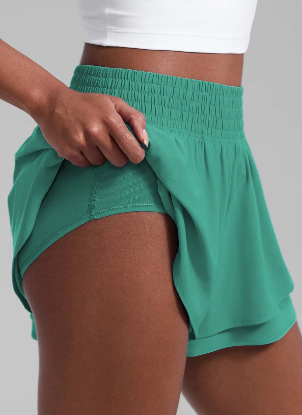 Feathery-Fit Drapey Flowy Shorts 2.5" sold by CRZ Yoga product image thumbnail 4