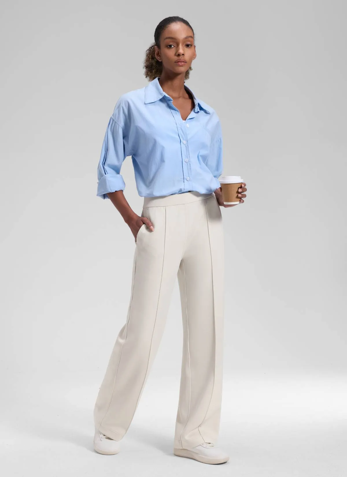 SoftAura Pintuck Straight Leg Sweatpant 30" sold by CRZ Yoga product image thumbnail 3