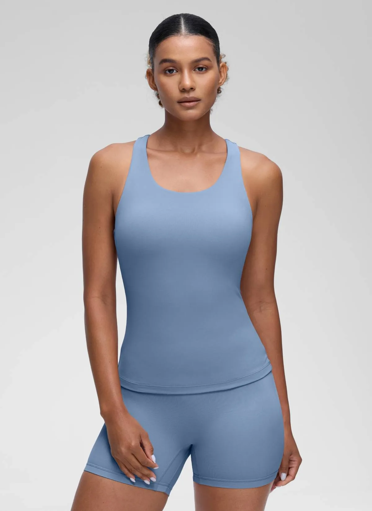 Butterluxe Waist Length Built in Bra Tank sold by CRZ Yoga