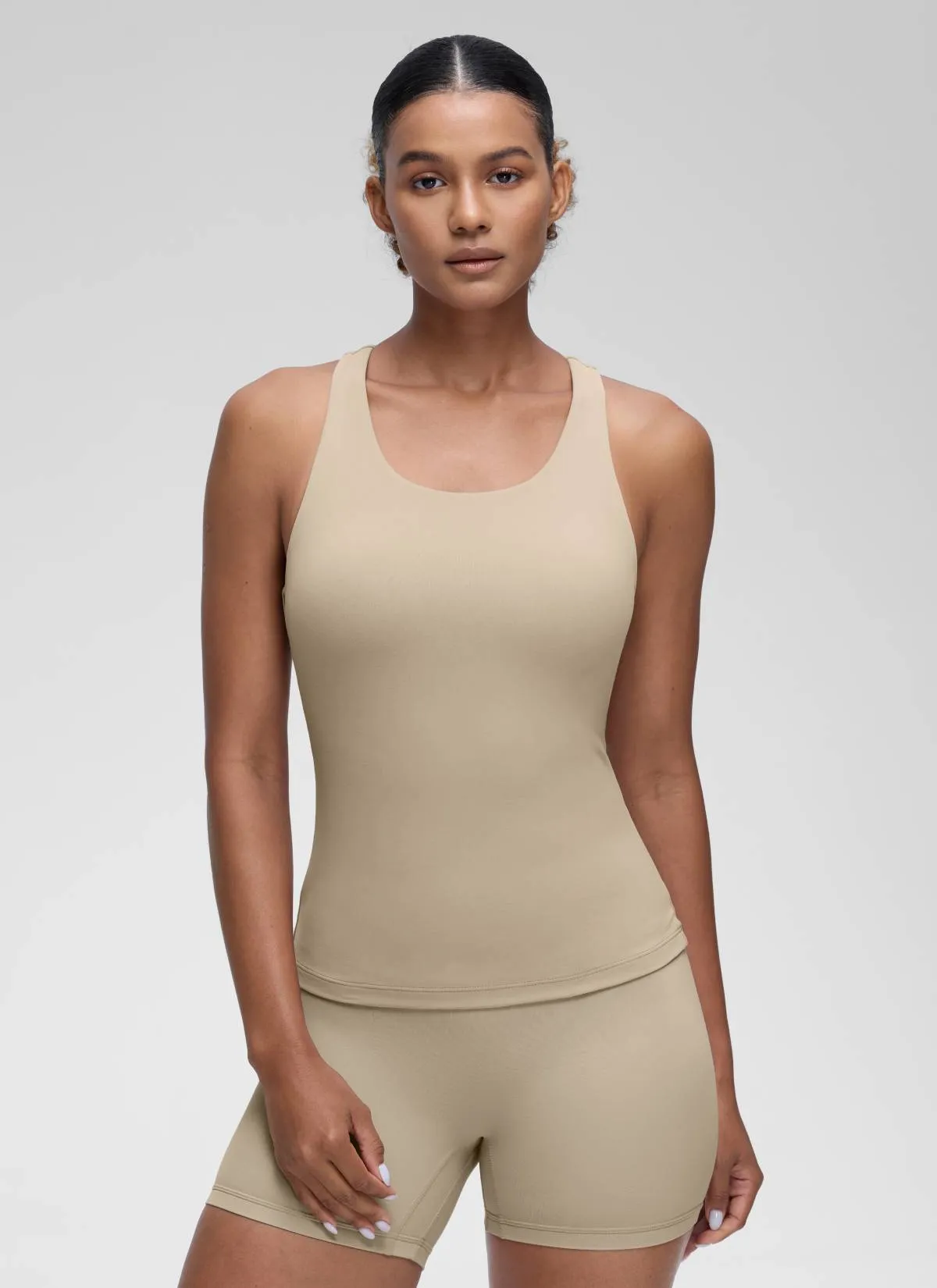 Butterluxe Waist Length Built in Bra Tank sold by CRZ Yoga product image thumbnail 5