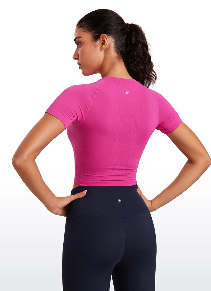 Seamless Crew Neck Cropped Short Sleeve sold by CRZ Yoga product image thumbnail 2