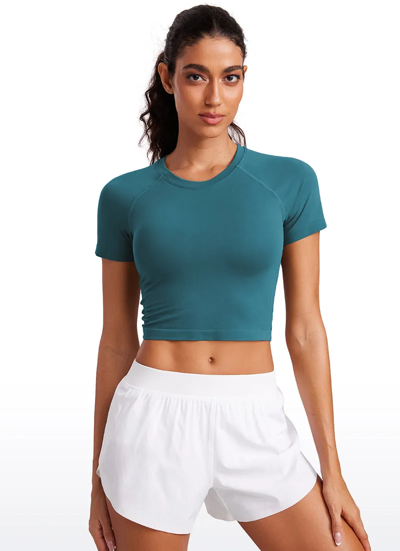 Seamless Crew Neck Cropped Short Sleeve sold by CRZ Yoga product image thumbnail 3