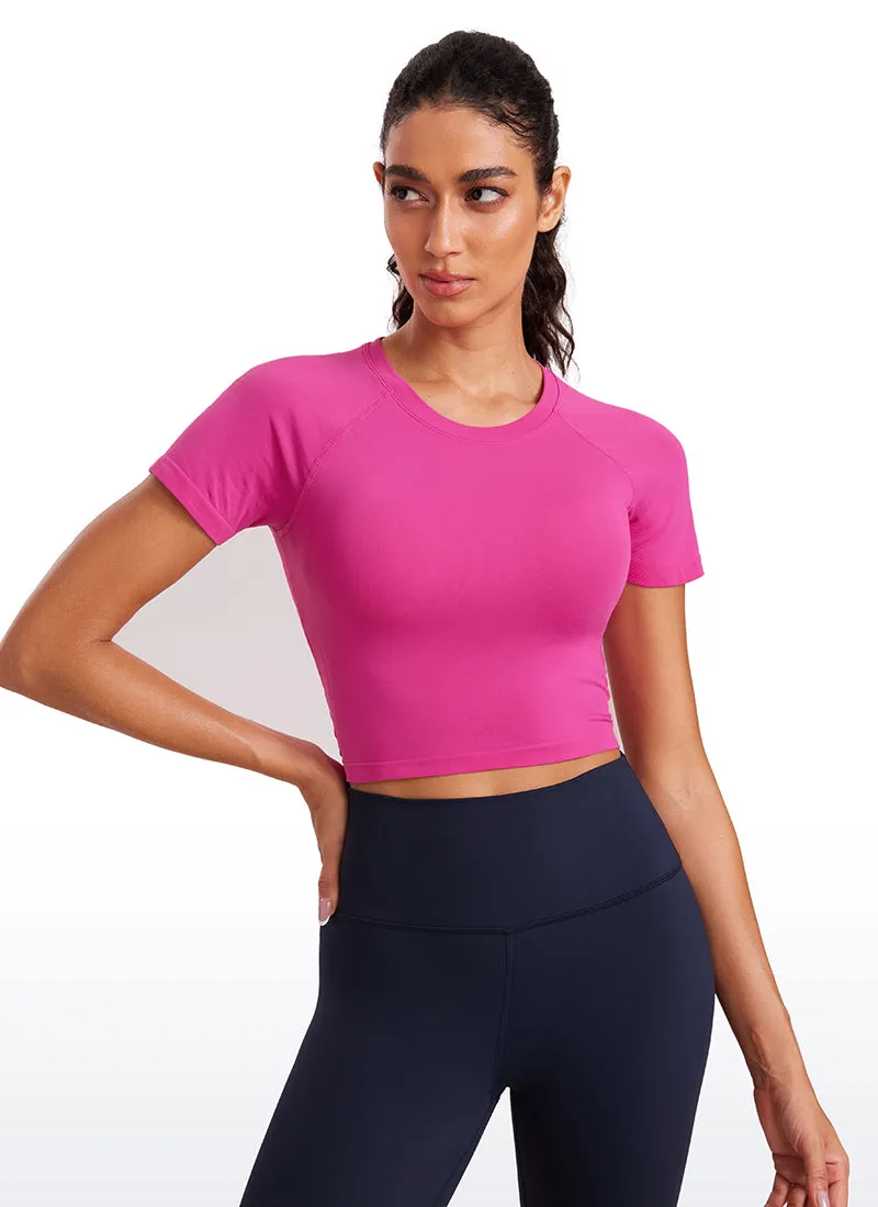 Seamless Crew Neck Cropped Short Sleeve sold by CRZ Yoga