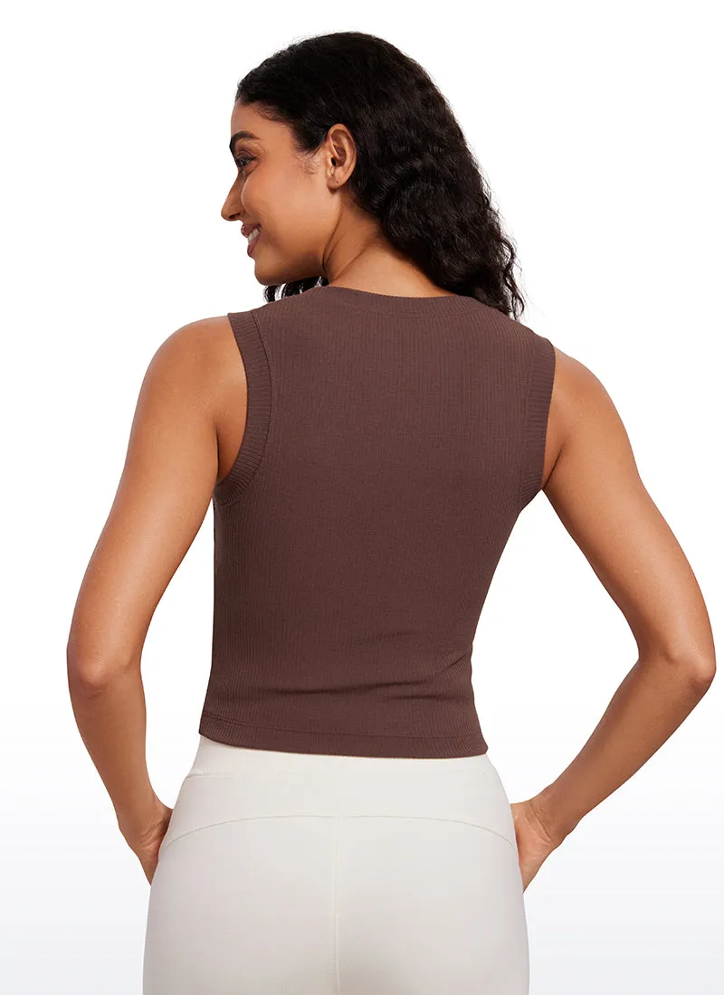 Ribbed Waist Length High Neck Tank sold by CRZ Yoga product image thumbnail 2