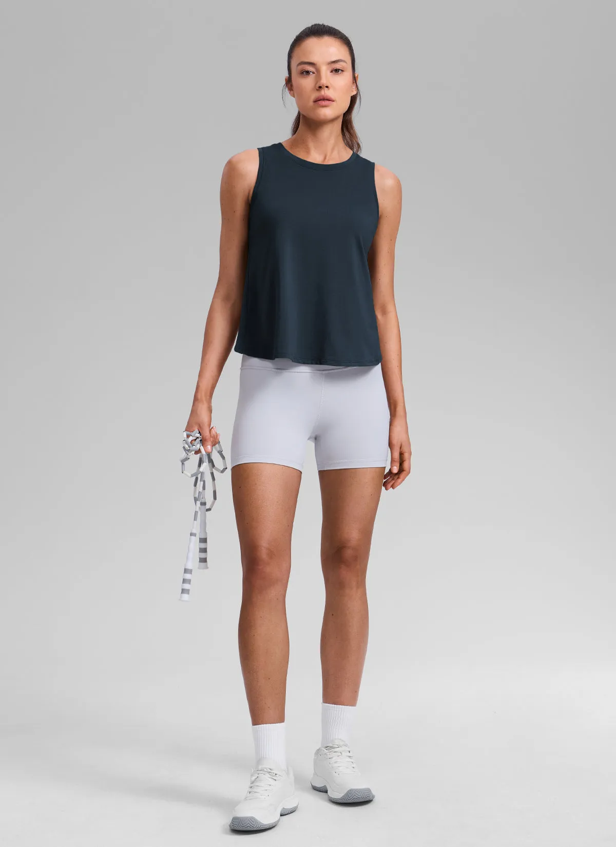 Poly Cotton-Blend Open Split Back Tank sold by CRZ Yoga product image thumbnail 3