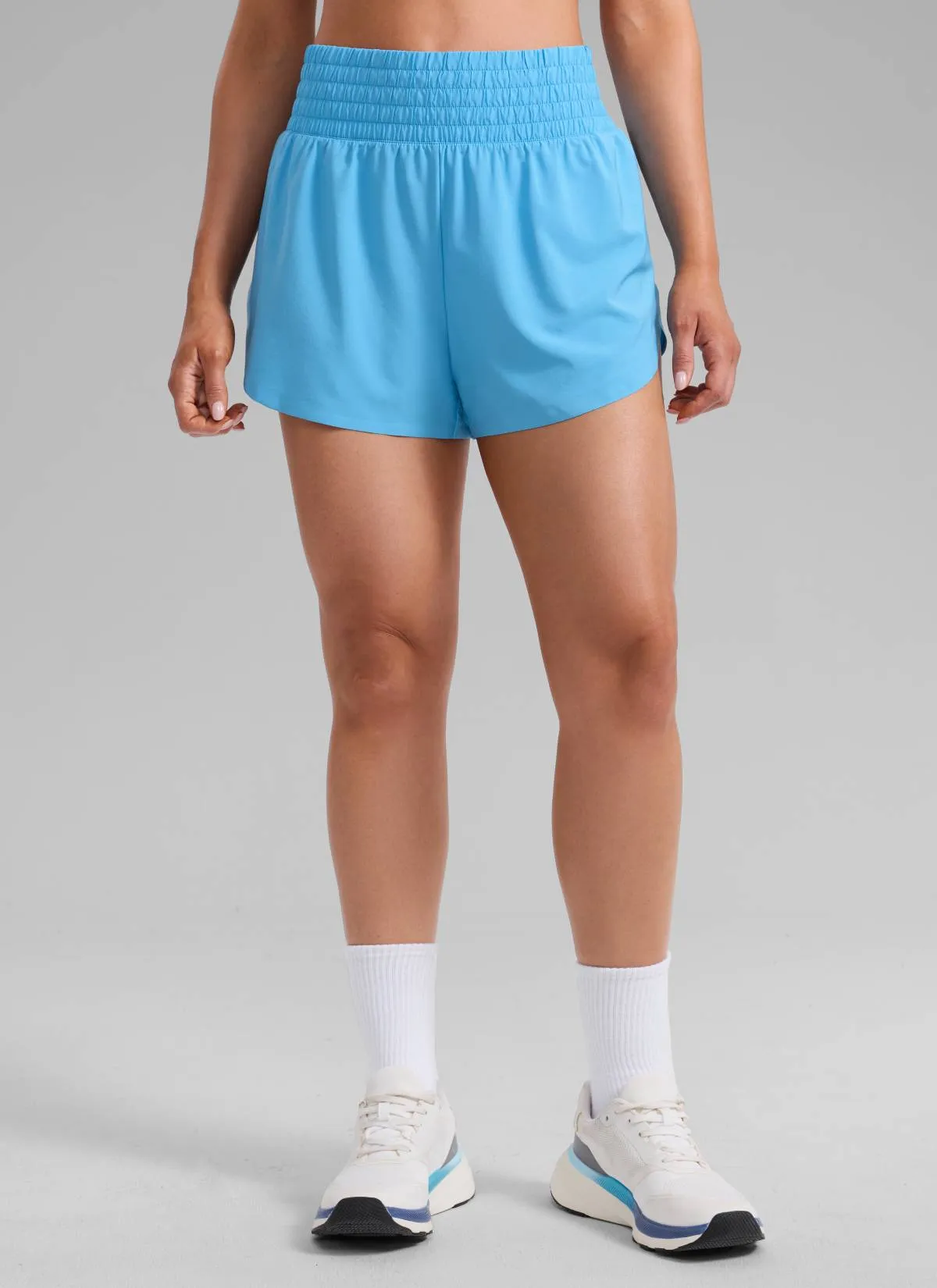 Feathery-Fit Soft High Split Dolphin Shorts 2.5" sold by CRZ Yoga
