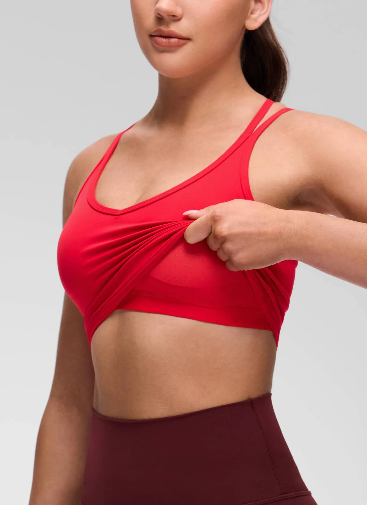 Butterluxe V Neck Cross Back Built in Bra Tank sold by CRZ Yoga product image thumbnail 4