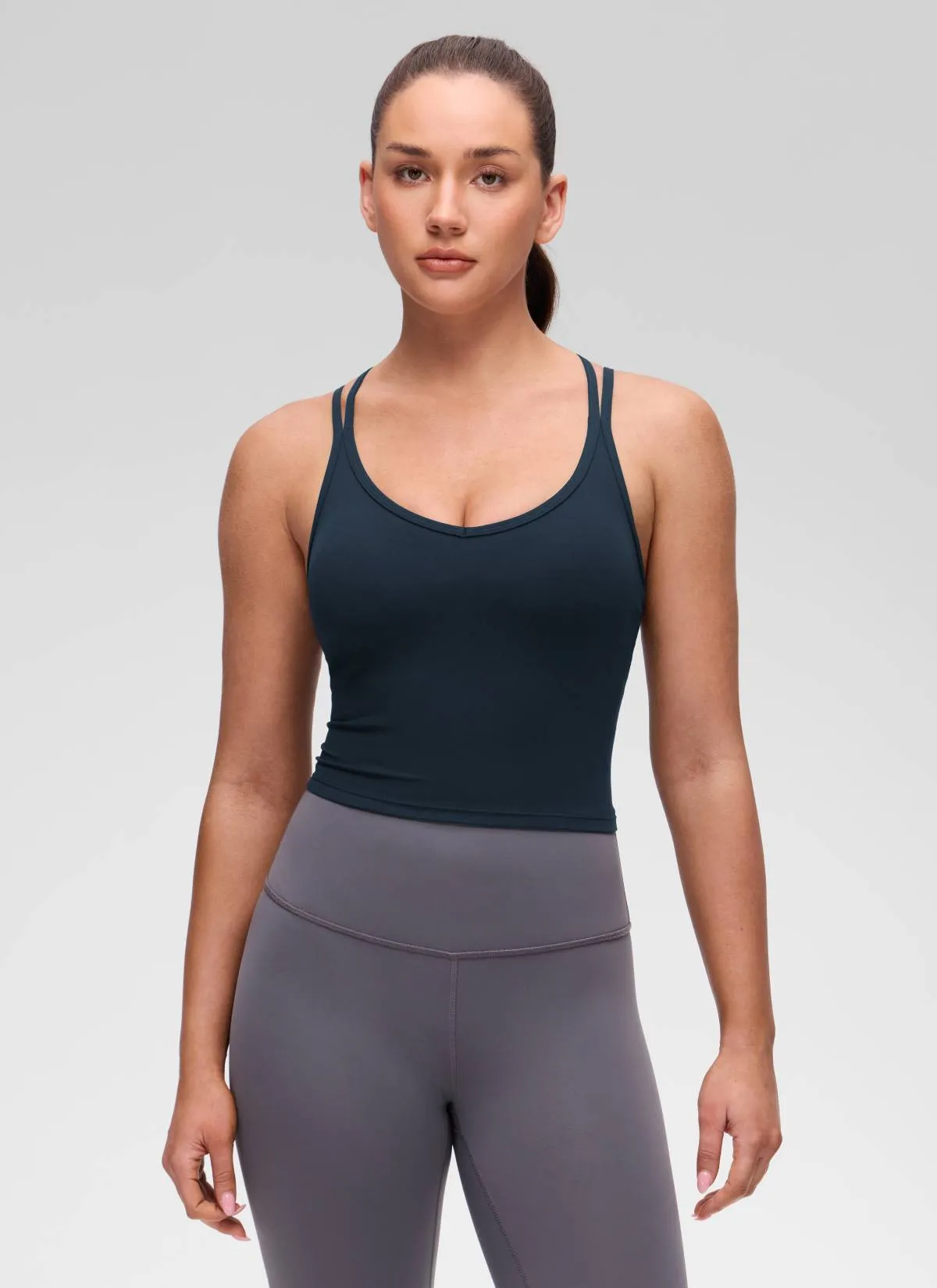 Butterluxe V Neck Cross Back Built in Bra Tank sold by CRZ Yoga product image thumbnail 5